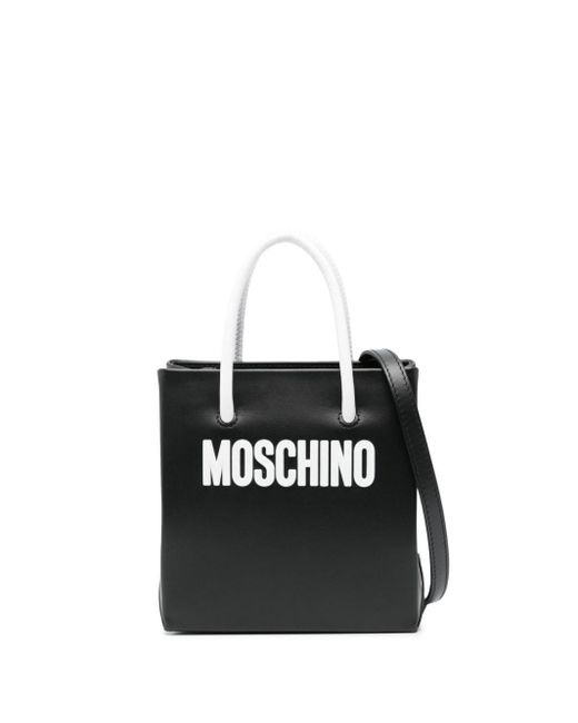 Borsa tote mini con logo di Moschino in Black