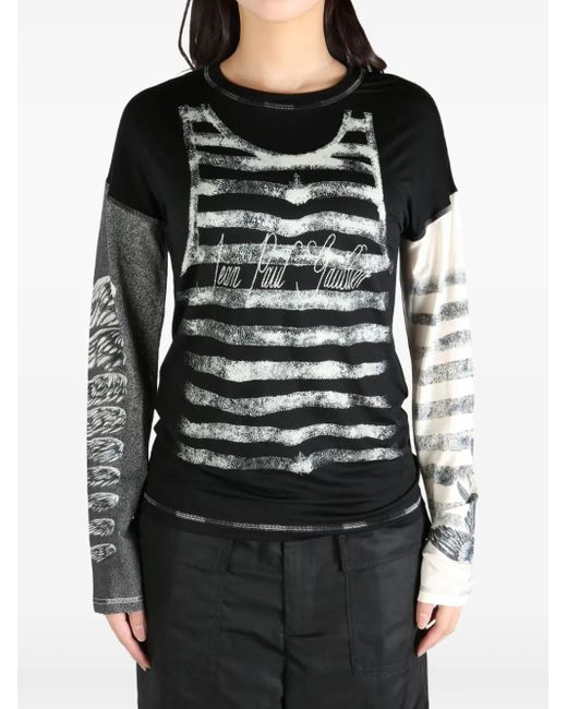 Jean Paul Gaultier Black Printed T-Shirt