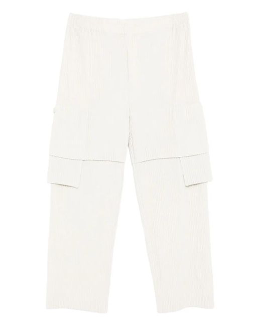 Homme Plissé Issey Miyake Hose Mit Mehreren Taschen in White für Herren