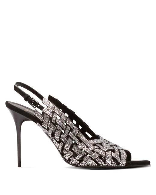 Balmain Metallic Rhinestone-Detail Sandals
