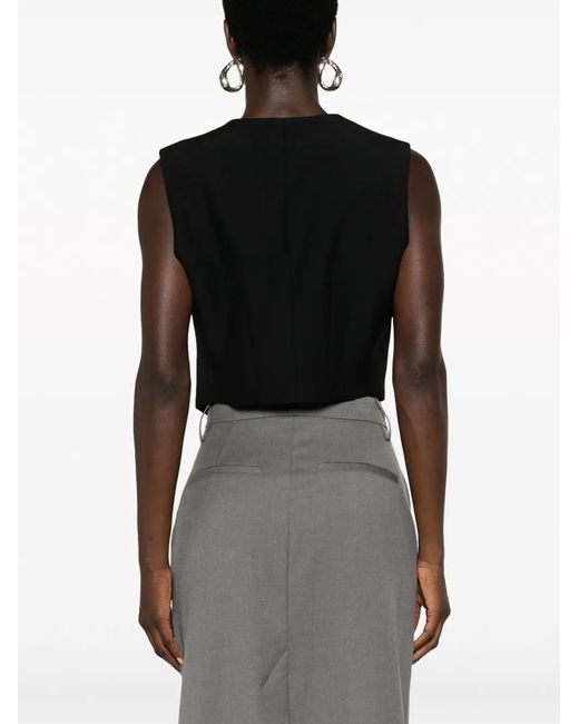 Stella McCartney Black Wool Cropped Vest