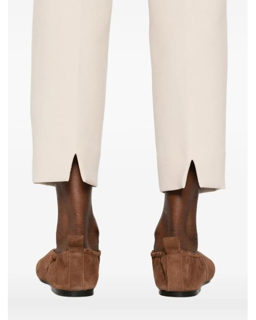 ROSSO35 White Plisseehose mit geradem Schnitt