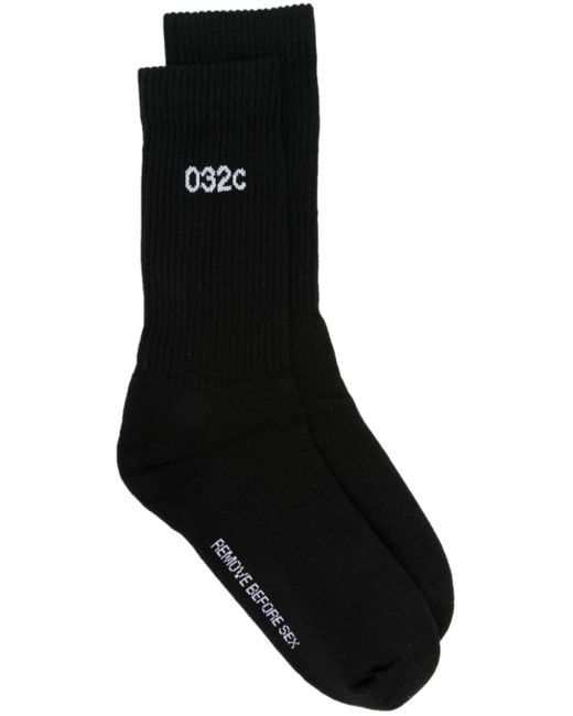 032c Black Socken mit grafischem Print