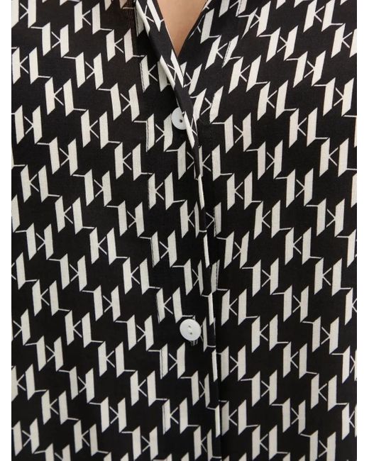 Karl Lagerfeld Black Hemd mit geometrischem Print