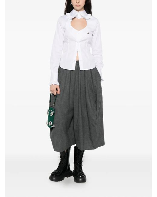 Comme des Garçons Gray Wide-Leg Cropped Trousers