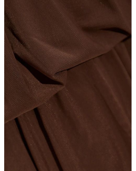 Gestuz Brown Samera Mesh Tiered Maxi Dress