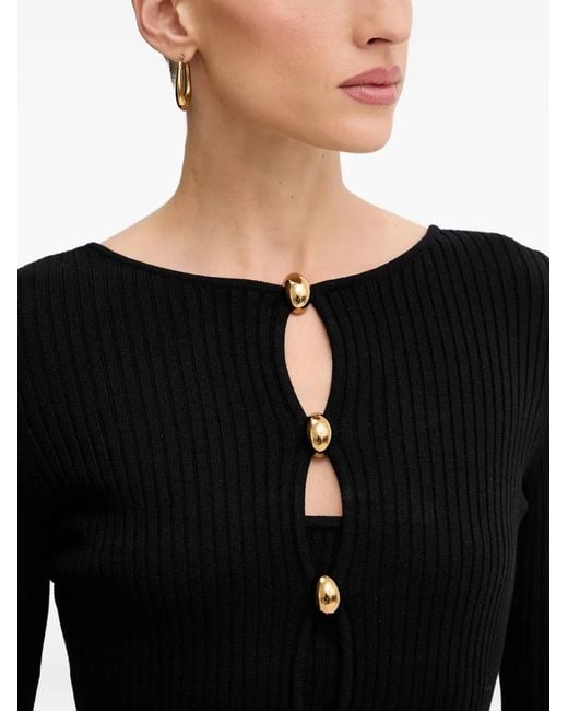 MARCIANO BY GUESS Black Buttoned Midi Dress