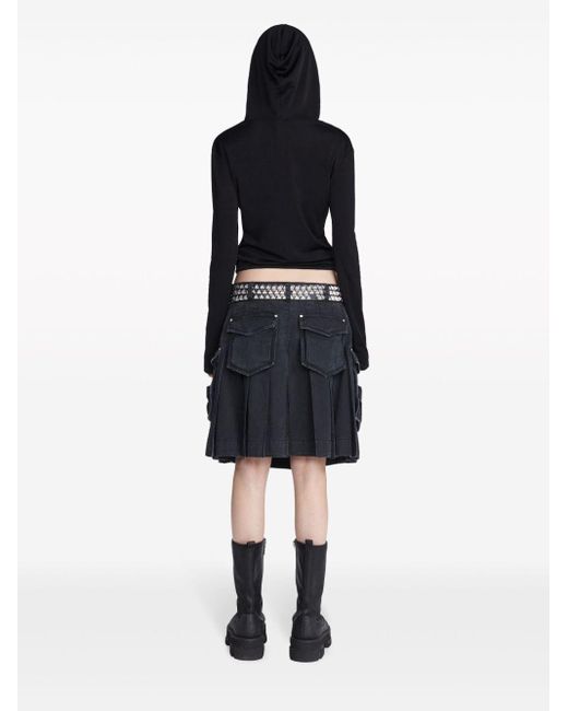 Dion Lee Black Cargo Pleated Skirt