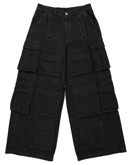 Vetements Black Multipocket Cotton Cargo Jeans