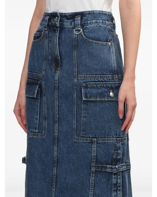 3.1 Phillip Lim Blue Denim Cargo Midi Skirt