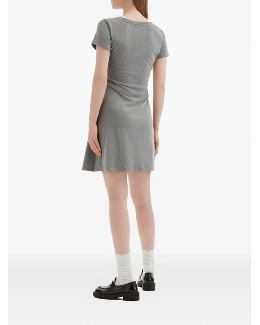 B+ AB Gray Layered Short-Sleeve Dress