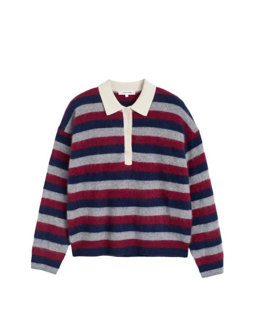 Chinti & Parker Blue Striped Merino Wool Sweater