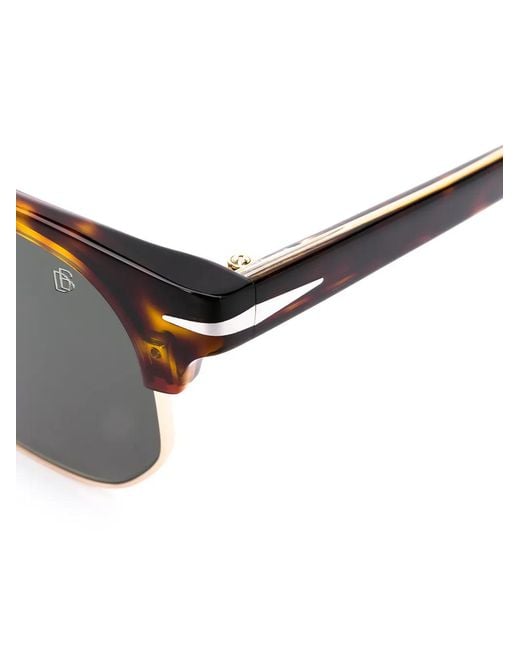 David Beckham Brown Tortoiseshell Half-Frame Sunglasses for men