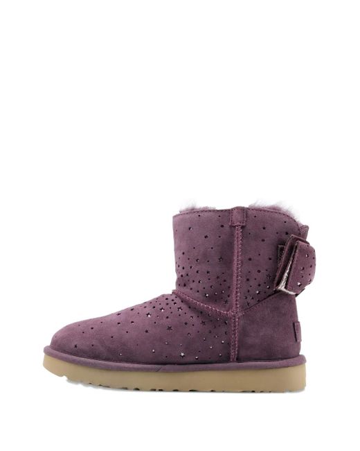 UGG Women's Purple Classic Mini Stargirl Bow Port Boots