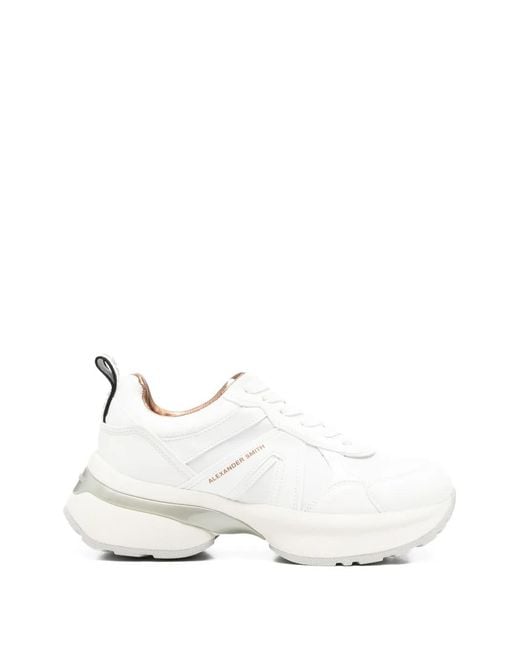 Alexander Smith White Victoria Leather Sneakers