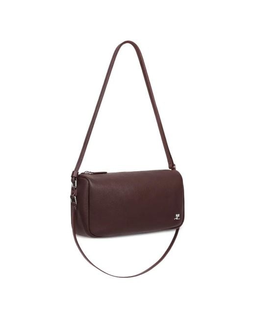 Courreges Purple Small Three Sixty Leather Shoulder Bag
