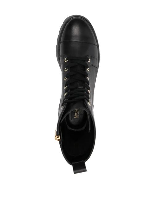 MICHAEL Michael Kors Black Lace-Up Ankle Boots With Rubber Sole