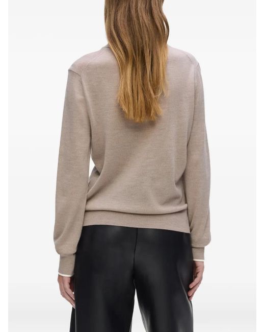 Karl Lagerfeld White Merino-Wool Sweater