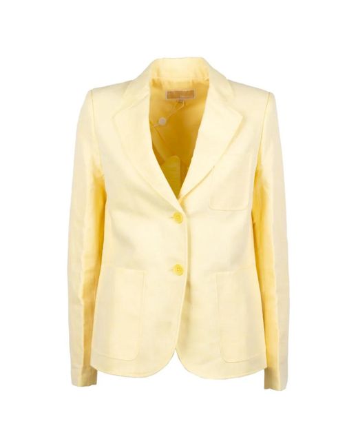 Michael Kors Yellow Single-Breasted Blazer