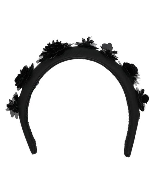 Prada フローラル ヘアバンド Black