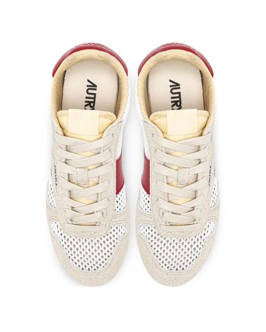 Autry Pink Windspin Suede Sneakers