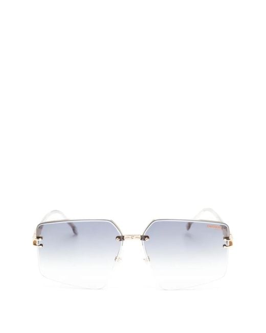 Carrera White Geometric-Frame Sunglasses
