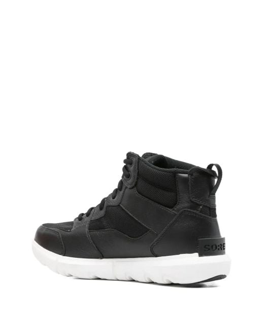 Sorel Black Explorer Lace-Up Sneakers for men