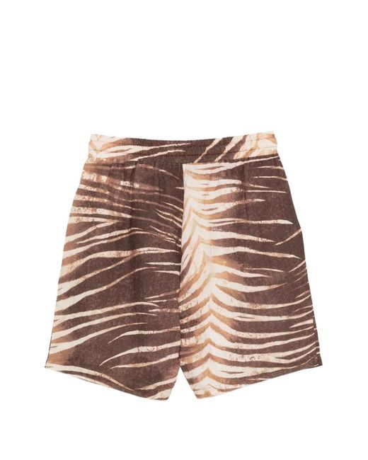 Just Cavalli Pink Drawstring Printed Shorts for men