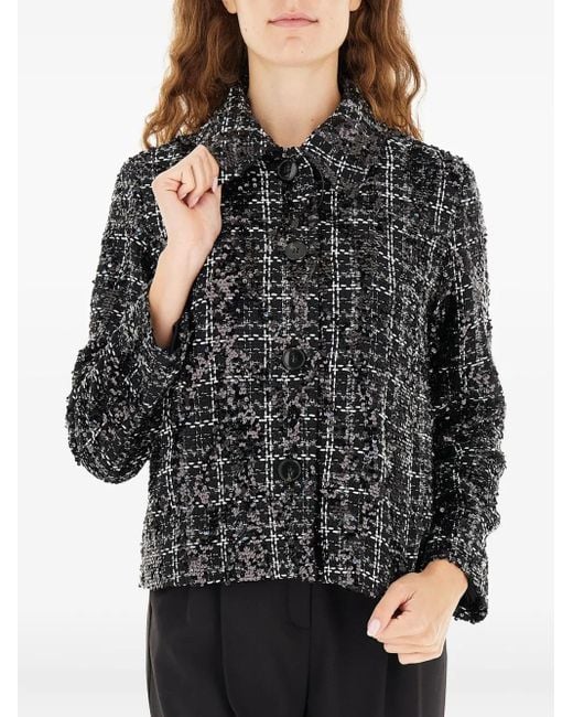 Marella スパンコール ツイードジャケット Black