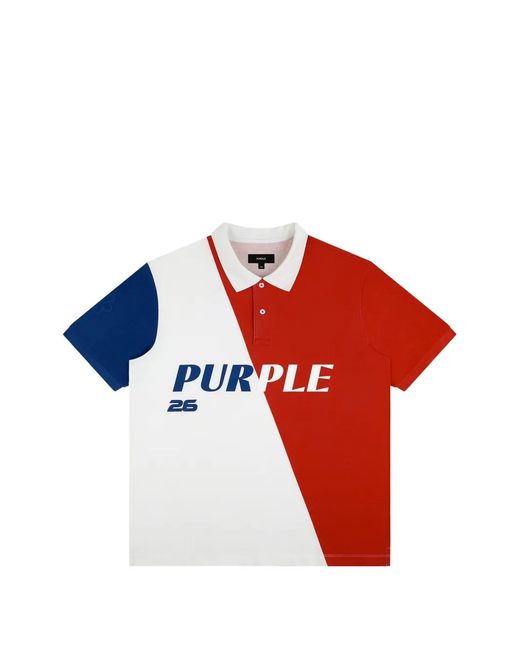 Purple Brand Red France Pique Polo-Shirt for men