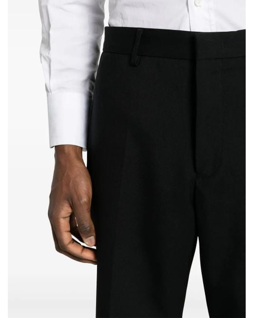 Jil Sander Black Tapered-Leg Cropped Trousers for men