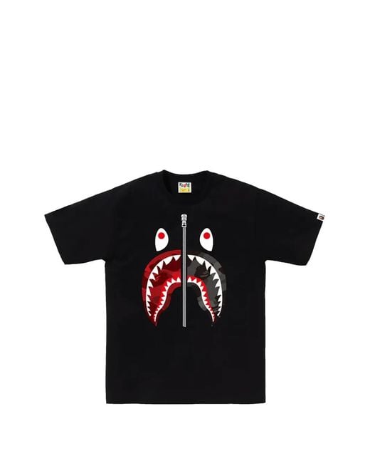 A Bathing Ape Black Shark Color Camo T-Shirt for men