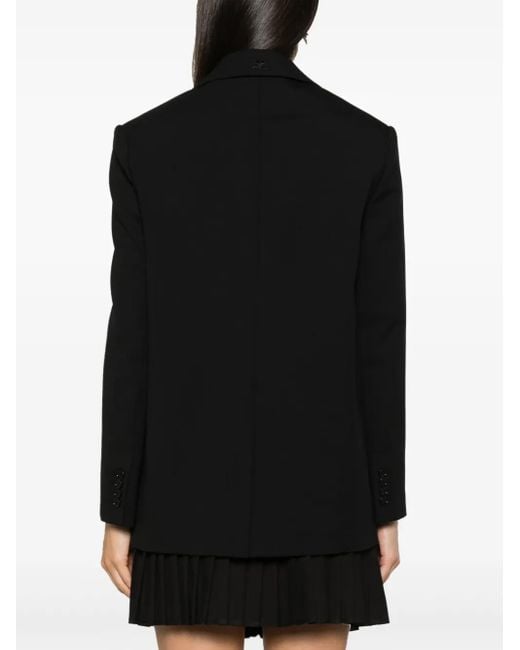 Courreges Black Strap Single-Breasted Blazer
