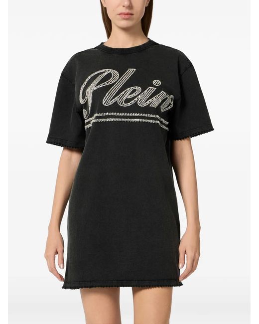 Philipp Plein Women's Black Mini Rhinestone-Embellished Open-Back Dress -  www.ice4pros.com.br