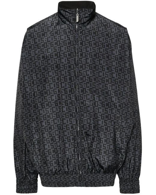 Gcds Black Reversible Logo-Print Jacket for men
