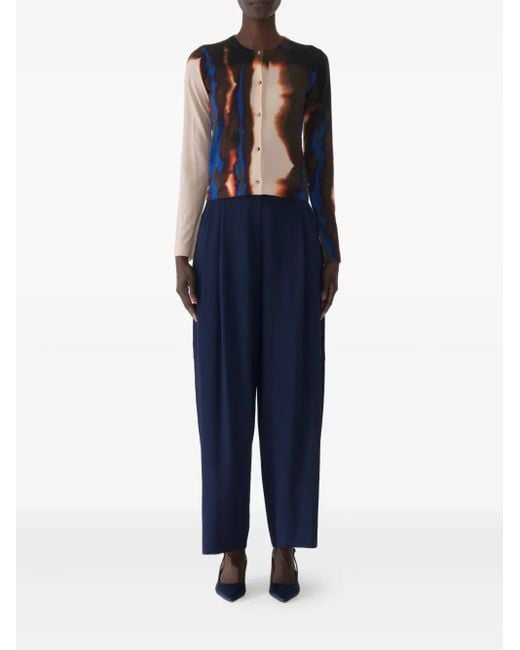 Jason Wu Blue Diffused Ombre Stripe Wool Cardigan