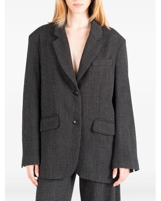 Societe Anonyme Black Berry Checked Wool Jacket