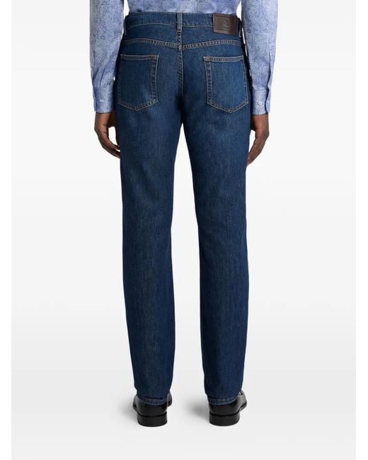 Etro Blue Five-Pockets Slim-Fit Jeans for men