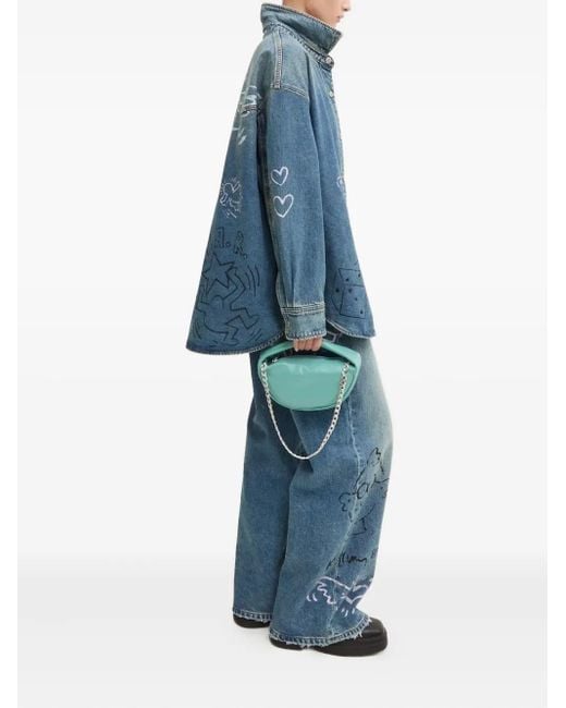 Miss Sixty Blue X Keith Haring Printed Wide-Leg Jeans