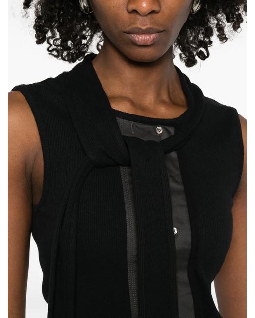 Lemaire Black Asymmetrical Fitted Top