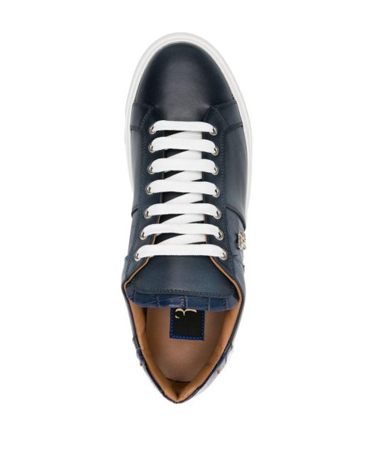 Zapatillas con placa del logo Billionaire de hombre de color Blue