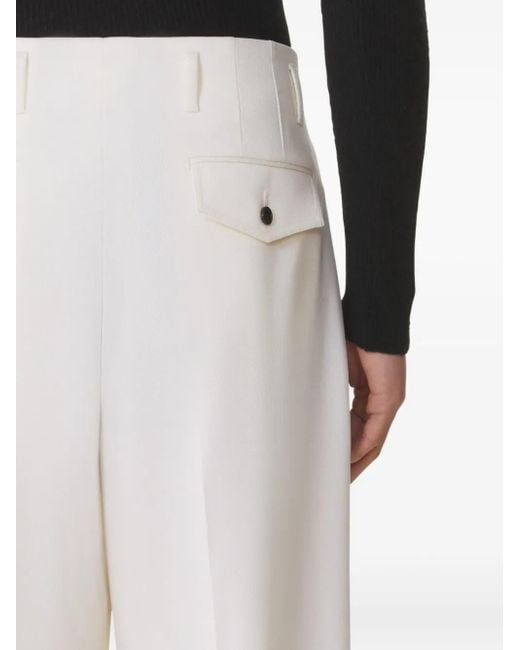 Lanvin White Pleated-Details Trousers for men