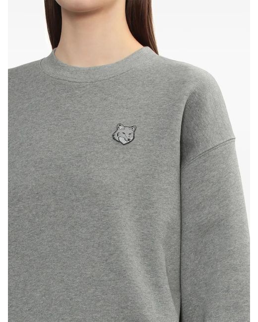 Maison Kitsuné Gray Bold Fox Head-Patch Sweatshirt