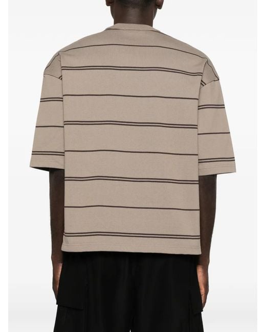 Comme des Garçons Gray Striped Chest-Pocket T-Shirt for men
