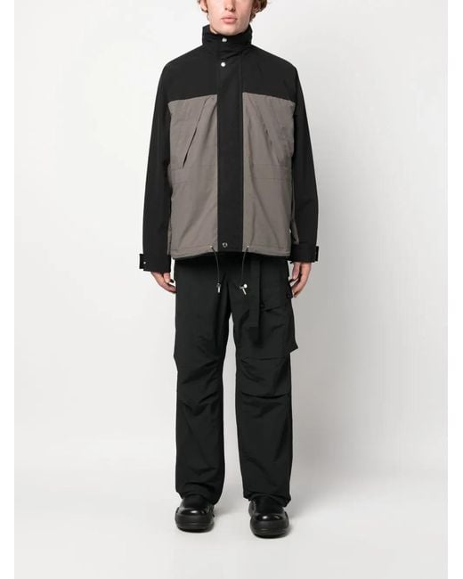 Sacai Black Funnel-Neck Reversible Jacket for men