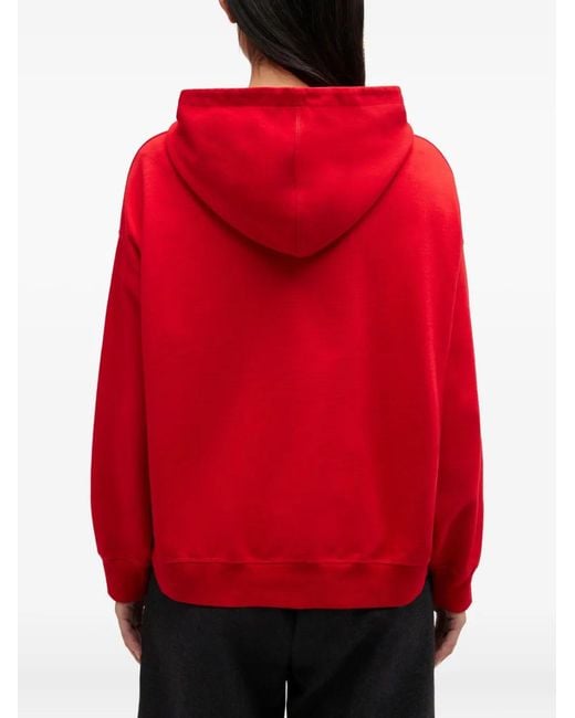 Ganni Red Graphic-Print Hoodie