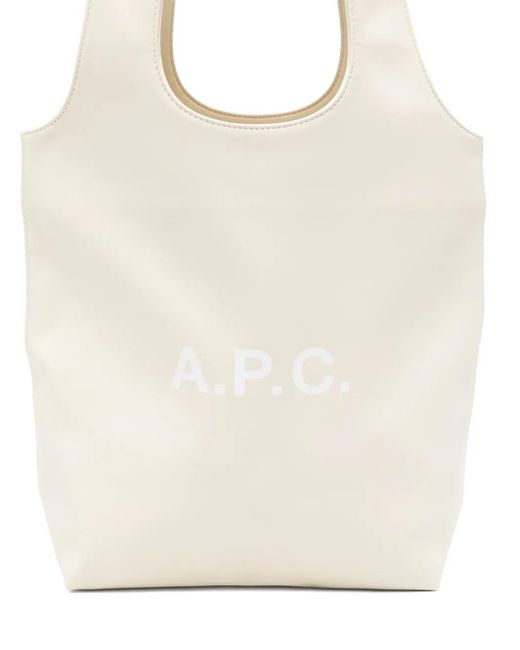 A.P.C. White Small Ninon Tote Bag