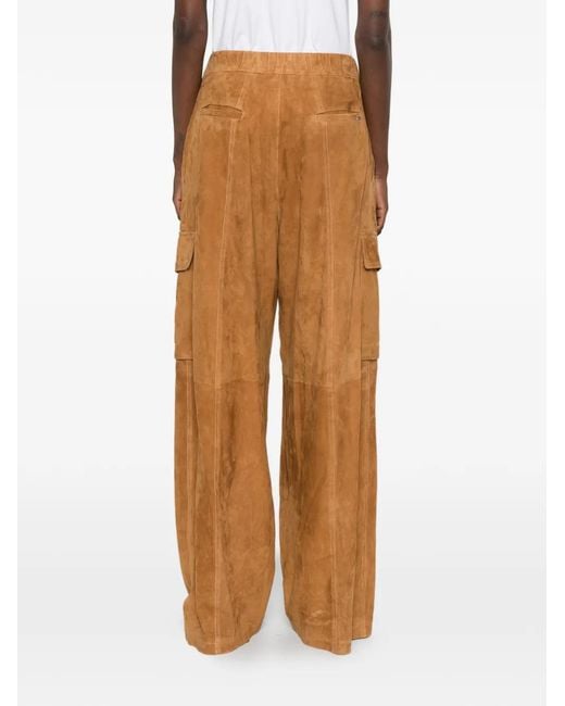 Cassell White Suede Cargo Trousers