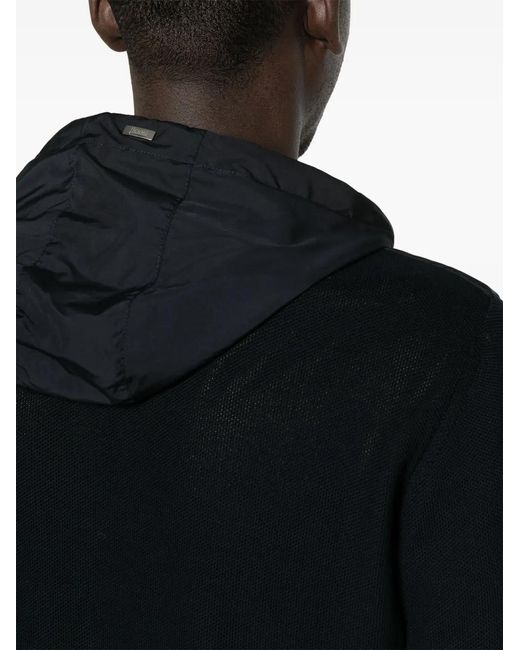 Herno Piqué Jack Met Contrasterend Vlak in het Black voor heren