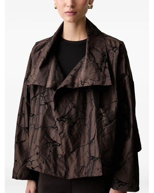 Joseph Ribkoff Black Marble-Print Draped Jacket